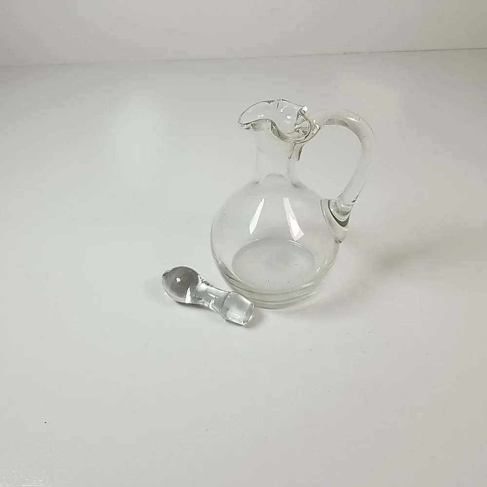 Antique Vintage Hand Blown Glass Single-Spout Cruet Oil Dispenser